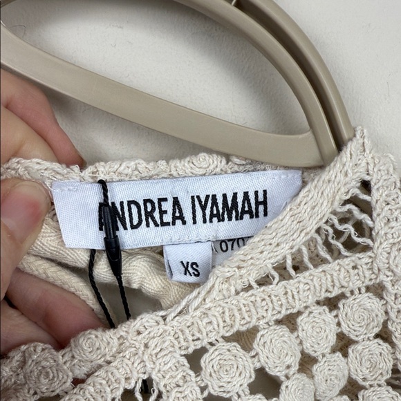 Andrea Iyamah hira Keyhole Crochet Crop Top Swim Cover-Up xs - Picture 7 of 15